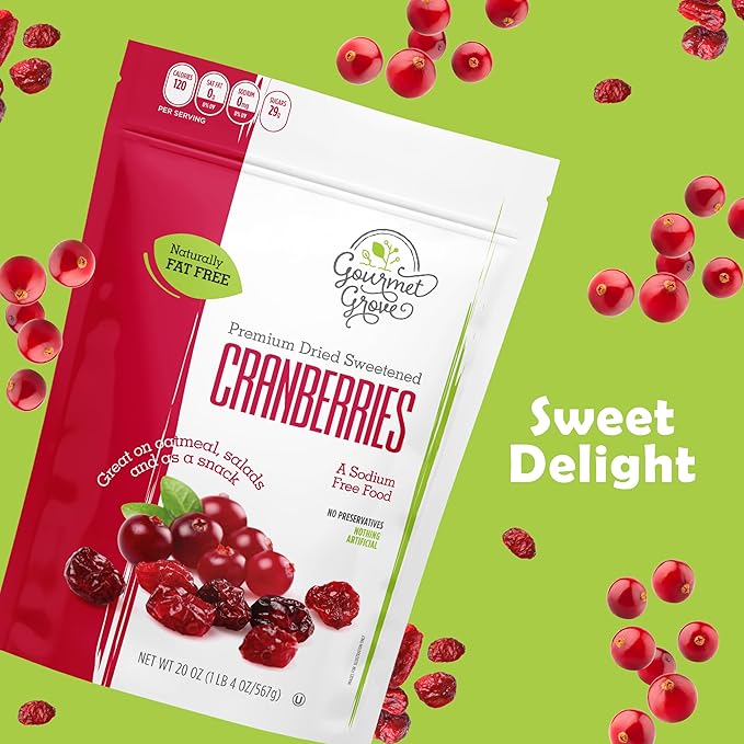Gourmet Grove Dried Fruit Snack Variety Pack – 8 Pack, 6 oz Bags Each – Includes Cranberries, Raisins, Mango Slices & Banana Chips – Premium Dried Fruit Assortment for Healthy Snacking, Baking & Lunch Boxes