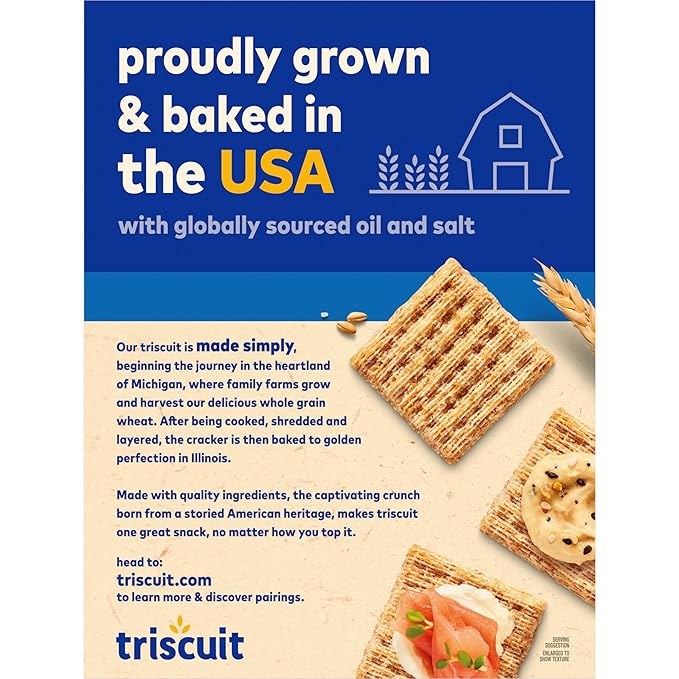 Triscuit Original Whole Grain Wheat Crackers, Vegan Crackers, Healthy Snacks, Lunch Snacks, Party Size, 17 oz