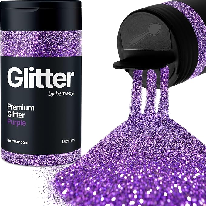 Hemway Premium Glitter Shaker - Purple | 130g Ultrafine Metallic Flake Sequins for Resin & Epoxy Crafts | Craft Supplies for Tumblers, Festival, Art