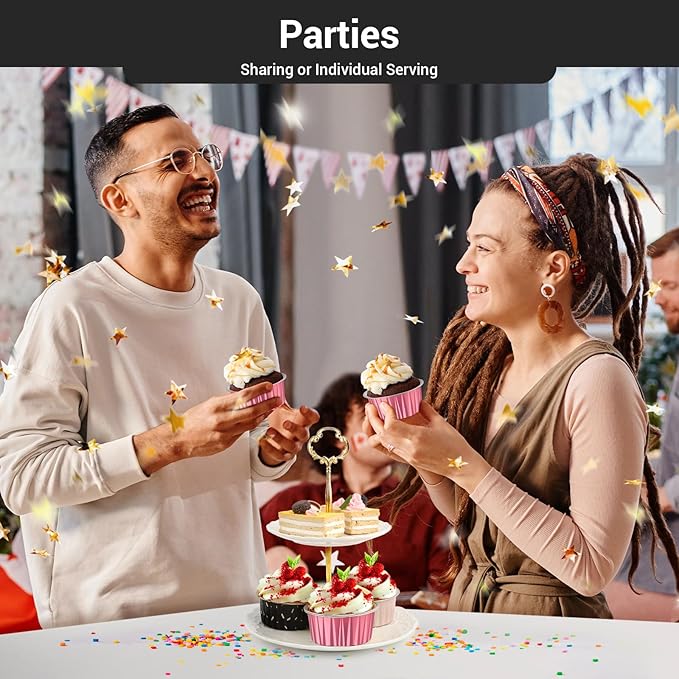 EUSOAR Disposable Ramekins with Lids, 60pcs 5oz Foil Dessert Cups, Aluminum Baking Cups Liners Mini Cupcake Containers Cheesecake Creme Brulee Ramekins for Wedding Party Catering Gathering-Carmine