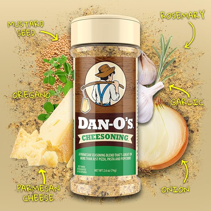 Dan-O's 5 Bottle Seasoning Set, Small Bottles, 5 Pack, Includes Original, Spicy, Chipotle, Crunchy and Cheesoning Seasonings, Sugar Free, Zero Calorie, All-Purpose Seasoning Kit