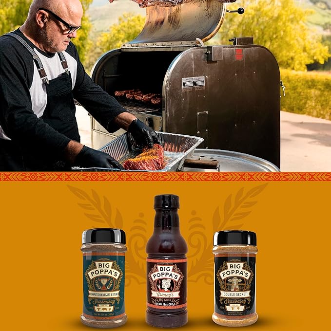 Big Poppa's Steak Bundle – Irresistible BBQ Set Featuring Steak Seasoning, BBQ Rub & Sauce – Ultimate Spice Trio for Grilling Enthusiasts - Perfect for Steaks, Ribs, and Brisket