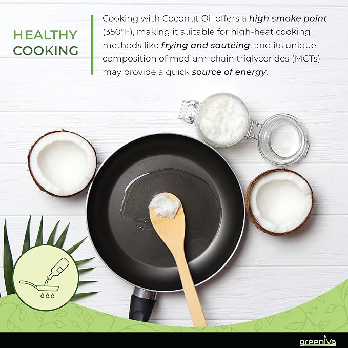 GreenIVe - 100% Pure Virgin Raw Coconut Oil - Organic - Pure - Virgin - Exclusively on Amazon (16 Ounce)
