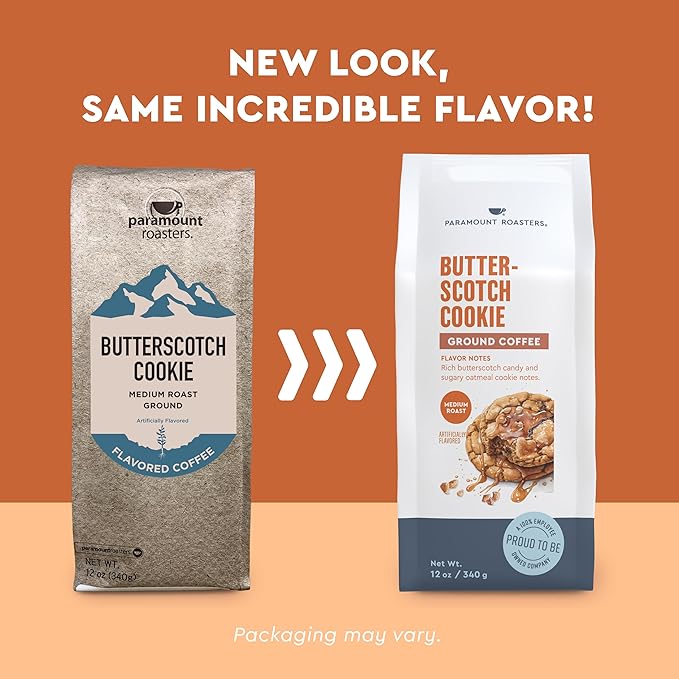 Paramount Roasters, Butterscotch Cookie Flavored Ground Coffee, 1-12oz bag, Medium Roast (Paramount Coffee Company)