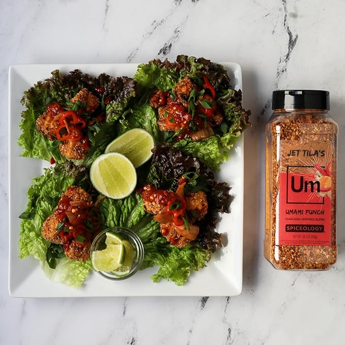 Spiceology ??Jet Tila Umami Punch Ssamjang Seasoning ??Korean-Inspired Spice Blend with Gochugaru, Sesame Seeds, Honey Granules & Ginger Root Powder ??Ideal for Grilled Meats, Vegetables & Rice Dishes ??18.7 oz