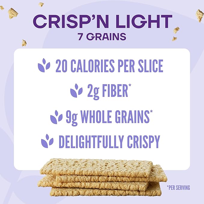 Wasa Crisp’n Light 7 Grains Crispbread, 4.9 oz (Pack of 10), Crackers, Non-GMO Ingredients, 7 Grain Blend, 20 Calories per Slice