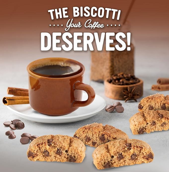 COOPER STREET Twice Baked Cinnamon Chocolate Biscotti Cookies - Crispy Mini Biscotti Cookies Ideal with Coffee - Traditional Low Calorie Italian Snacks - Kosher, Dairy, Peanut & Soy Free (6 Pack)
