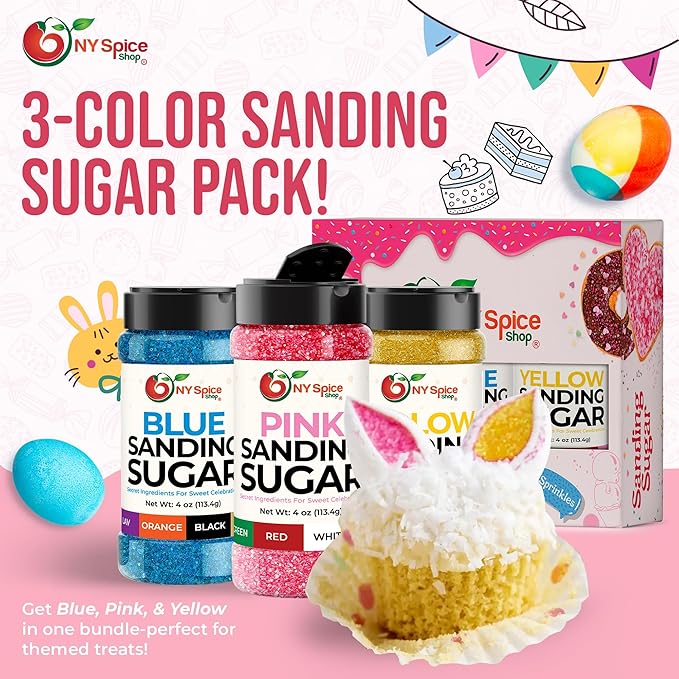 NY Spice Shop Pink Sanding Sugar - 4 Ounce Sweet Colorful Edible Sprinkles For Candy Dish - Sugar Sprinkles For Cake Decorating Cookies Basket & Dishes