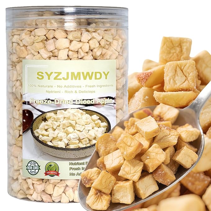 Premium Dehydration Apple Dices 10.6oz (300g) - 100% Dried Apple Slices, No Sugar Added, Crunchy Snack for Yogurt, Baking, Cereal & Recipes