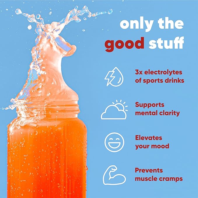 IQMIX Hydration Electrolyte Powder ??4-in-1 Formula for Hydration, Mental Clarity, Mood and Recovery ??Sugar-Free Drink Mix, Keto, Magnesium L-Threonate, Lion?™s Mane ??20 Count Blood Orange