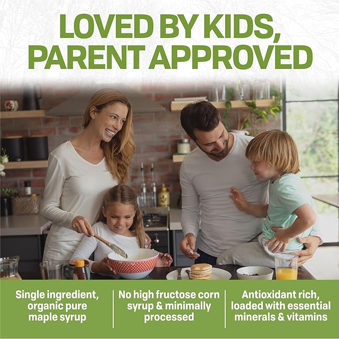 Maple Valley Organic Pure Maple Syrup, Amber and Rich, Better Than Pancake Syrup, Use for Coffee or All-Natural Sugar Substitute in Cooking and Baking (12oz Glass Bottle)