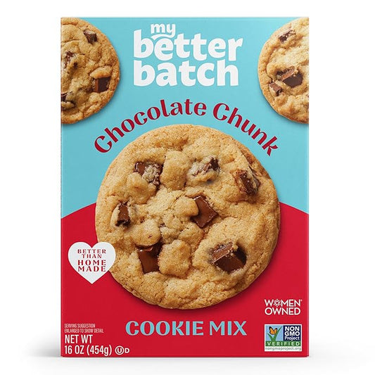 My Better Batch, Chocolate Chip Cookie Mix, Simple Cookie Recipe, Chocolate Chunk Cookies, Makes 16 Large Cookies, Non GMO, Kosher, 16oz (Pack of 1)