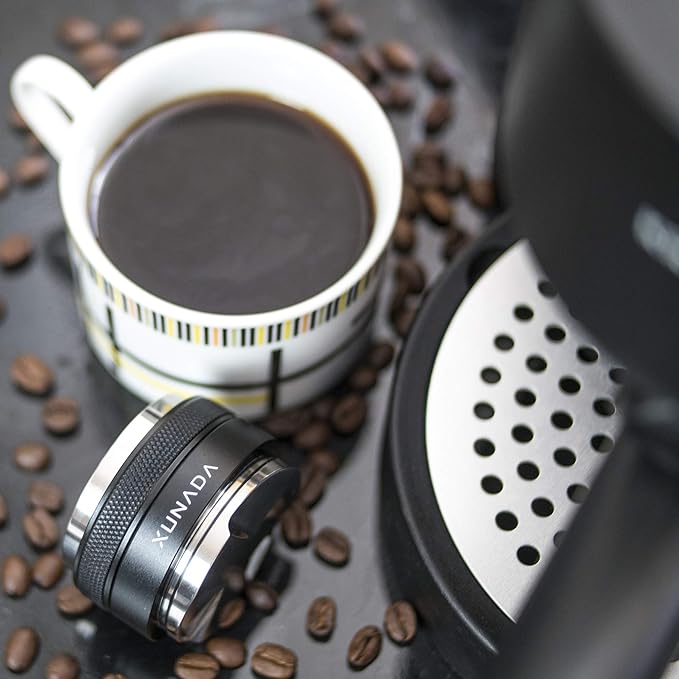 XUNADA 58.3mm Coffee Distributor & Tamper, Works with all 58mm Portafilters, Espresso Hand Tampers, 2-in-1 Adjustable Espresso Distribution Leveler & Tamping Tool