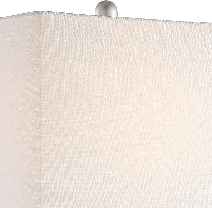 360 Lighting Connie Mid Century Modern Table Lamps 25" High Set of 2 with USB Charging Port White Faux Marble Rectangular Shade for Living Room Desk Bedroom House Bedside Nightstand Home
