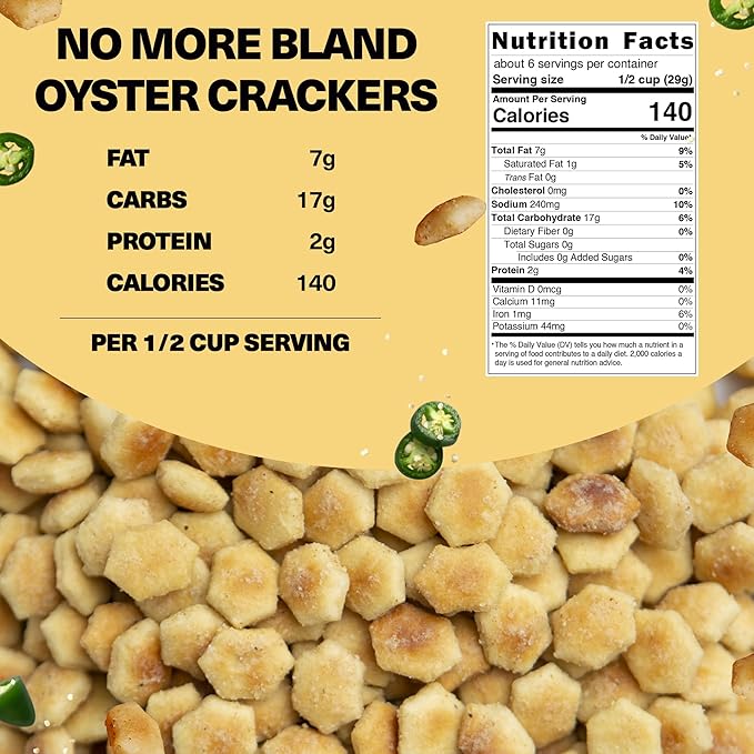 Wicked Minis Soup & Oyster Crackers - Saltine & Salted Flavored Mini Puffed Soup, Savory Snacking Mix, Seasoned Croutons Salad Toppers, Crackers for Chili 6oz (Jalapeno Cheddar, Pack of 3)