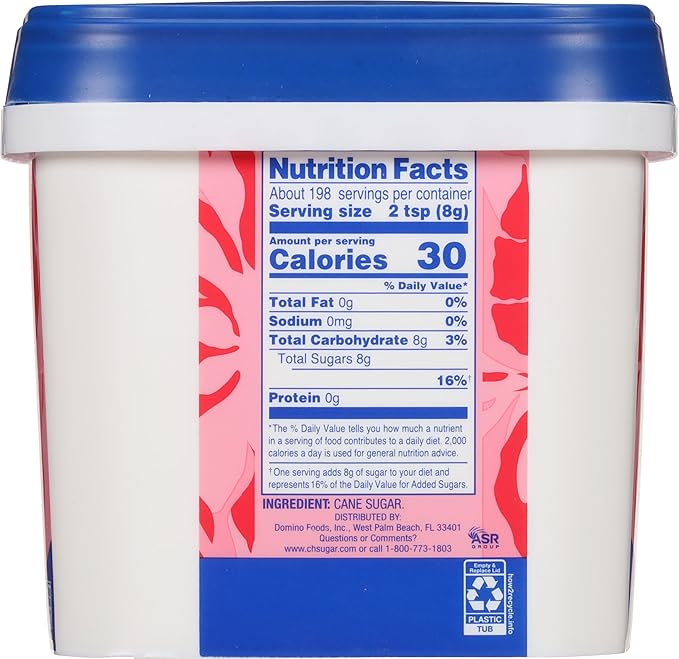 C&H® Granulated Sugar, 3.5 lb Easy-Baking Tub (Pack of 2) - Ideal for Family Baking, Desserts, and Everyday Sweetening - Includes Bonus Recipe Card