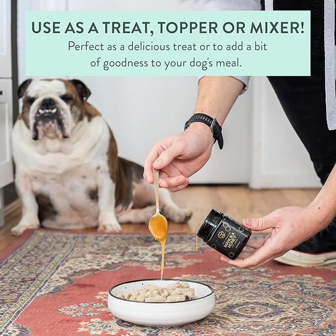 The New Zealand Natural Pet Food Co Woof Dog Treats - Manuka Honey, Dog Treats Small & Large Dog, Natural, Topper or Dog Treat, 8.8oz