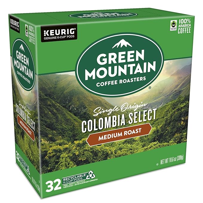 Green Mountain Coffee Roasters Colombia Select Coffee, Keurig Single-Serve K-Cup pods, Medium Roast, 32 Count