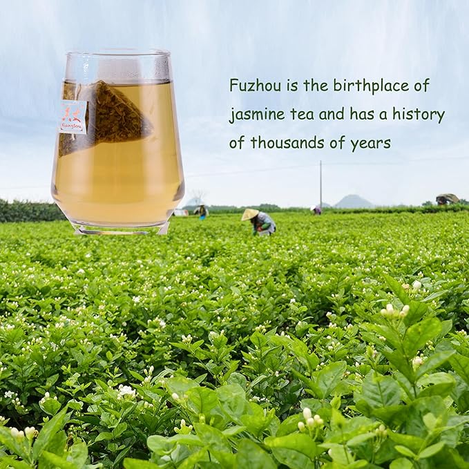Xiangsou Jasmine Tea,Premium Chinese Green Tea From Fuzhou with 40 Tea Bags,Strong Flower Fragrance Chinese Tea With a Mellow Taste