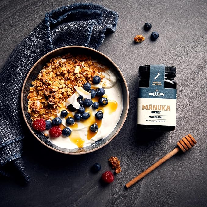 Gold Fern Honey - Raw New Zealand Manuka Honey | 1.1lb Monofloral MGO 200+ | Pure, Natural, Unpasteurized, and Unfiltered Superfood Honey, Traceable from Hive to Hand.