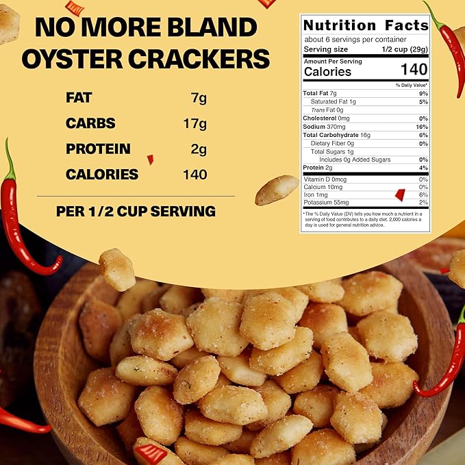 Wicked Minis Soup & Oyster Crackers - Saltine & Salted Flavored Mini Puffed Soup, Savory Snacking Mix, Seasoned Croutons Salad Toppers, Crackers for Chili 6oz (Crushed Red Pepper, Pack of 3)