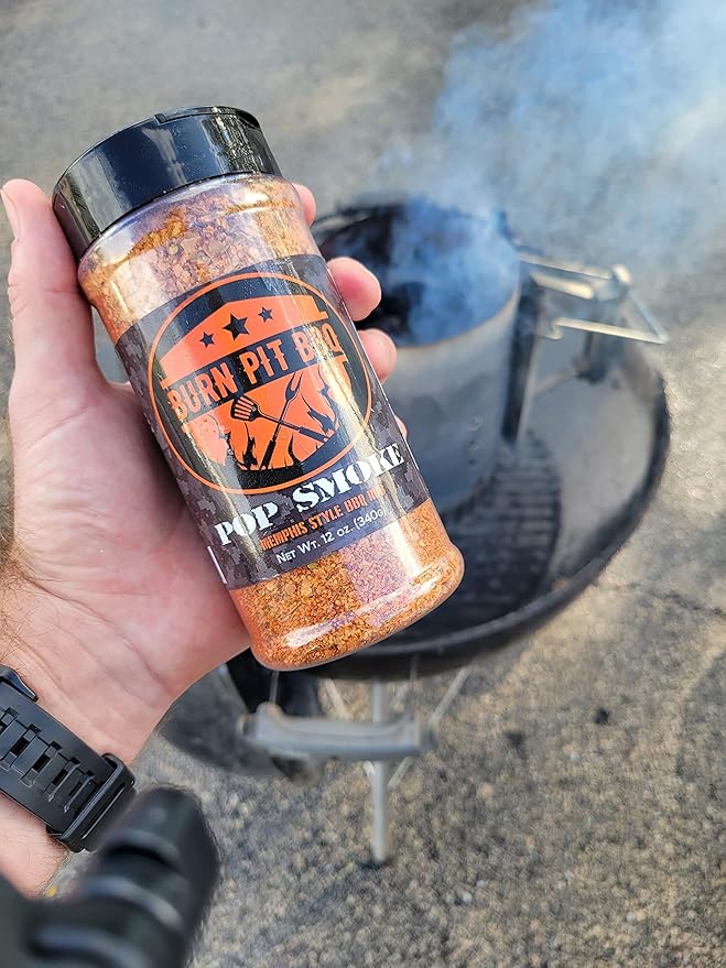 Burn Pit BBQ Pop Smoke Memphis Style BBQ Rub - Great with Ribs, Poultry, Beef, and Pork - 0g Sugar and 1g Carbs - All-Natural, Gluten-Free, Non-GMO and No MSG - Veteran Owned - 12 oz (340g)