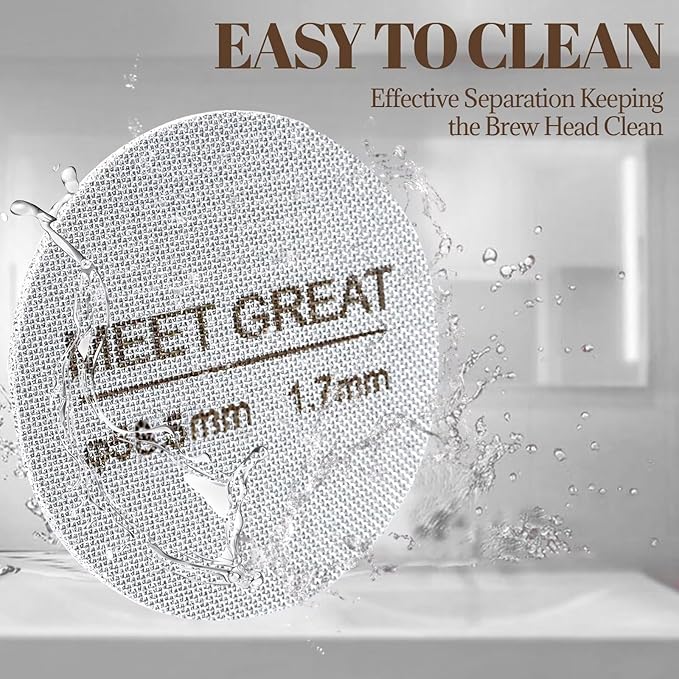 Meet Great- 2 Packs 58.5mm Espresso Puck Screen, 1.7mm Thickness 150?œm 316L Stainless Steel, Upgraded Reusable Coffee Filter Screen for 58.5mm Breville Portafilter Filter Basket