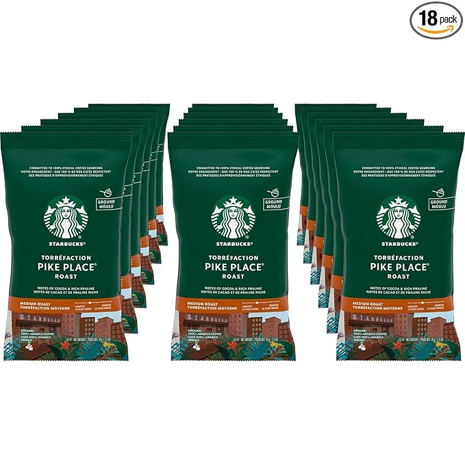 Starbucks, SBK12411960, Pike Place Ground Coffee, 18 / Box
