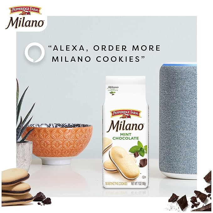 Pepperidge Farm Milano Mint Chocolate Cookies, 7 OZ Bag (15 Cookies)