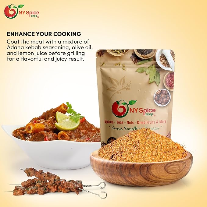 NY SPICE SHOP Adana Kabab Spice Seasoning Herb - 1 lbs. (Pound) Mix All Natural Premium Mediterranean Blends - Kebab Seasonings - No Preservatives - For BBQ Grilling or Baskets (Kabob) - Spice Blend