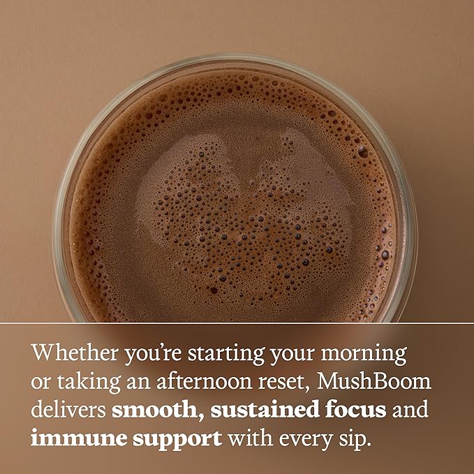 Ultra Life Sport - MushBoom Organic Mushroom Coffee Alternative Drink - 30 Servings 7 Mushroom Cacao Blend - Cordyceps, Lion’s Mane, Chaga, Maitake, Shiitake, Reishi & Turkey Tail - Caffeine Free