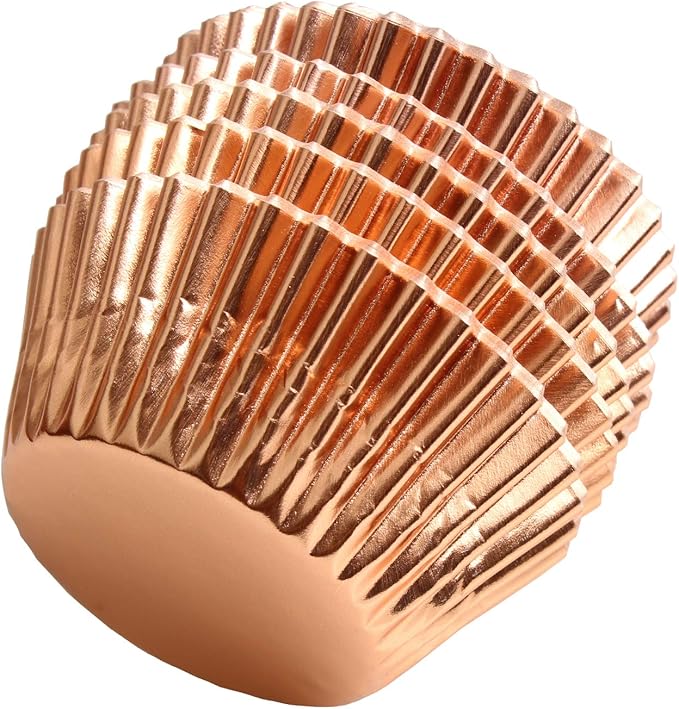 Rose Gold Foil Muffin Cupcake Liners case Baking Cups,Foil Cupcake Liners Standard Baking Cups Pack of 100 ??,<div>