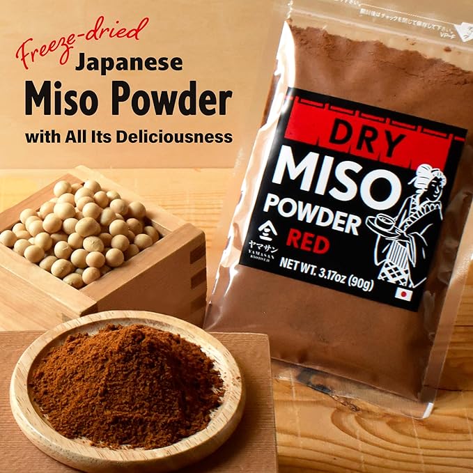 YAMASAN KYOTO UJI Japanese Dry Red Miso Seasoning, Freeze-Dried Red Miso Powder, Rich Flavor and Umami, No Additives, Vegan, Delicious Choice for Various Foods, Made in Japan 90g(3.17oz)