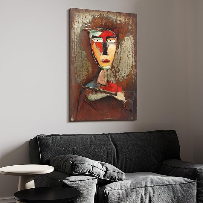 Empire Art Direct Homme III Mixed Media Iron Hand Painted Dimensional Wall Art, 48" x 32" x 2.2", Ready to Hang
