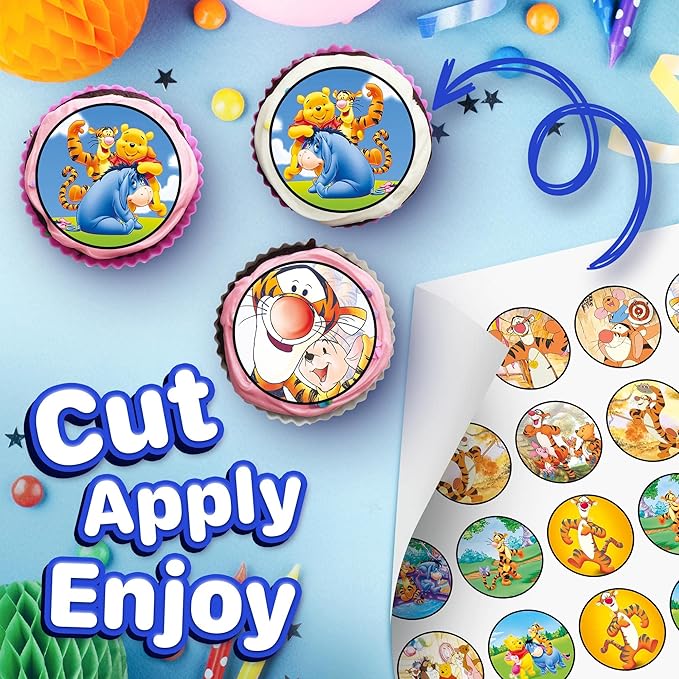 30 x Edible Cupcake Toppers ??Honey Bear Inspired Collection of Edible Cake Decorations | Uncut Edible on Wafer Sheet