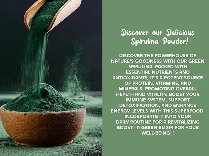 Ancient Roots Green Spirulina Powder - Freeze-Dried, All-Natural, No Sugar Added, Mix with Smoothies, Natural Food Coloring, Resealable Pouch - 10.5 Ounces (75 Servings)