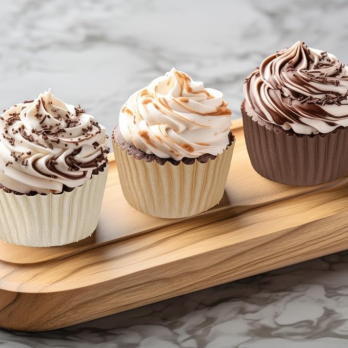 Whaline 600Pcs Brown Neutral Cupcake Liners Fall Color Brown Gradient Color Baking Cups Tan Neutrals Cupcake Wrappers Muffin Liners for Baby Shower Bridal Shower Wedding Birthday Party Supplies
