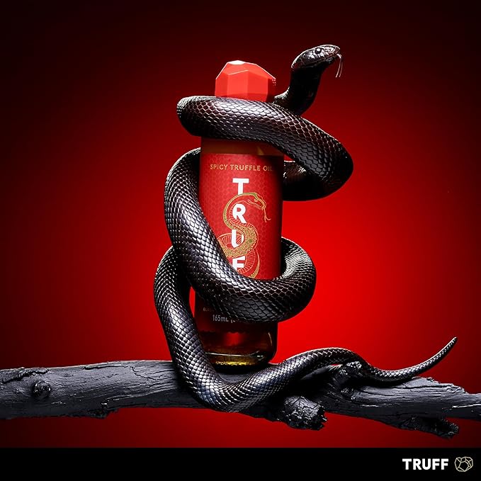 TRUFF Spicy Black Truffle Oil - Black Truffle Infused Olive Oil - Gourmet Dressing, Seasoning, Marinade, or Drizzle, Non-GMO, Gluten-Free, 5.6 fl.oz