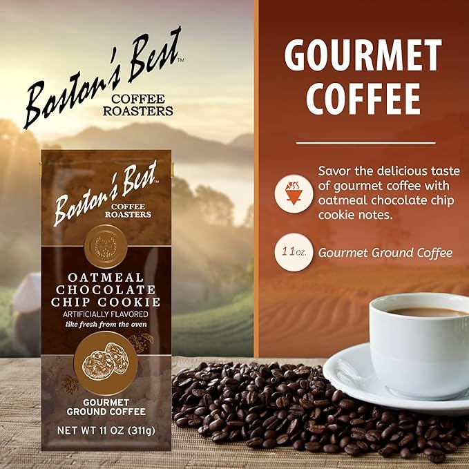 Boston???Best - Oatmeal Chocolate Chip Flavored Coffee, Delicious Gourmet Premium Ground Coffee, 11 oz. / 311 g Bag