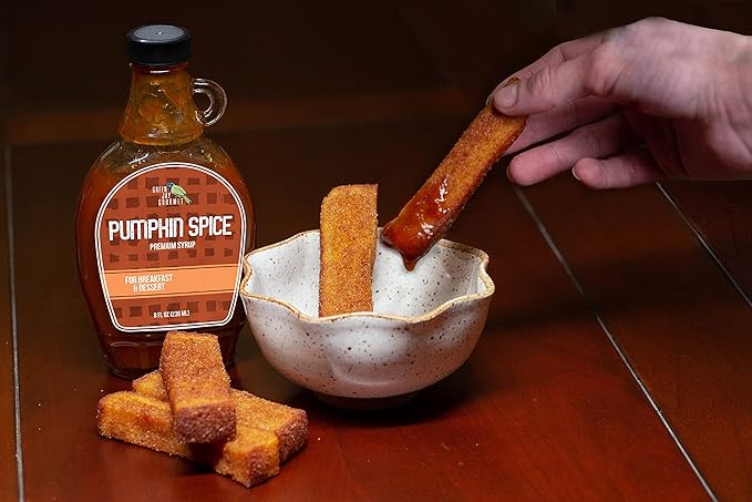 Green Jay Gourmet Pumpkin Spice Syrup - Premium Breakfast Syrup with Pumpkin, Spices & Lemon Juice - All-Natural, Non-GMO Pancake Syrup, Waffle Syrup & Dessert Syrup - 2 x 8 Ounces