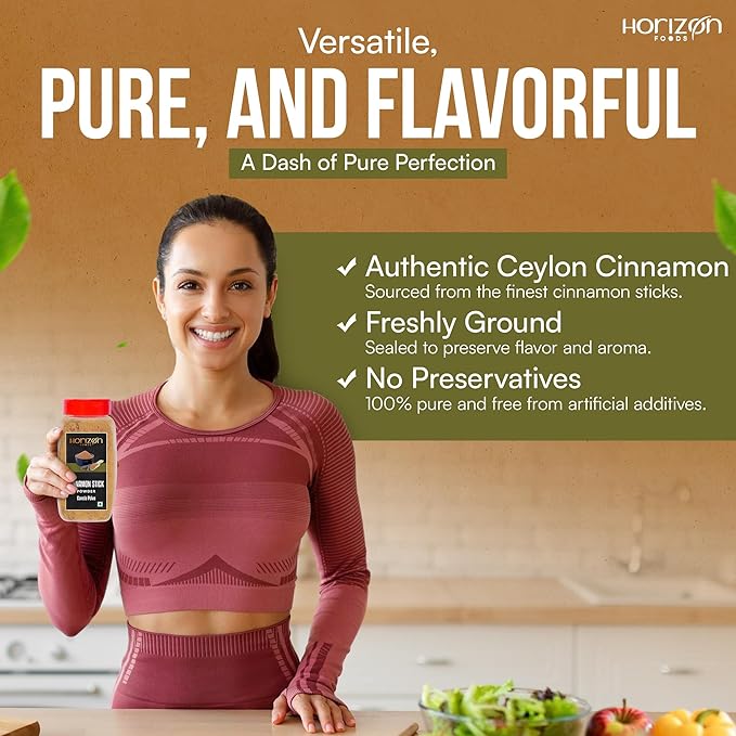 Horizon Foods Premium Red Chili Powder - 200g Indian Spice Blend for Tikka Masala Sauce, Mexican Oregano & Mixed Vegetables. Perfect Seasoning with Guajillo Chiles & Ancho Chili Flakes in Your Indian Spice Box (200g, Ground Cinnamon Powder)