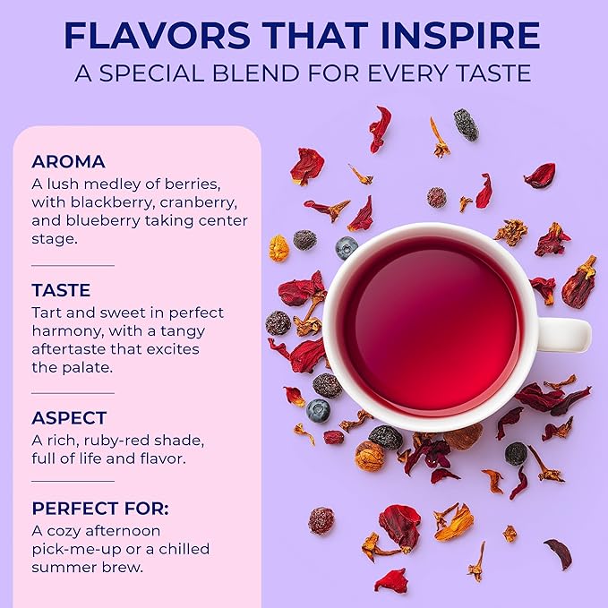 Katy?™s® Berrylicious Loose Leaf Tea | Hibiscus, Blueberry & Cranberry | Fruity Herbal Tea | Caffeine-Free Fruit Tea | Cold Brew or Hot | 30+ Cups | Antioxidant-Rich | Woman-Owned | 3oz Pouch