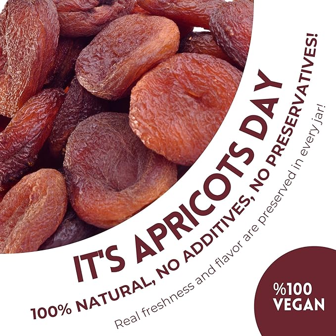 HASANZADE Organic Turkish Dried Apricots Healthy Snacks for Adults and Kids Vegan Gluten Free Dried Fruit Snacks (17,1 Oz)