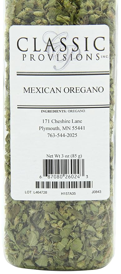 Classic Provisions Spices, Mexican Oregano Dried Whole Leaves ??3oz Shaker ??Rich in Flavor for Snacks, Chicken, Salsa, Guacamole, and More