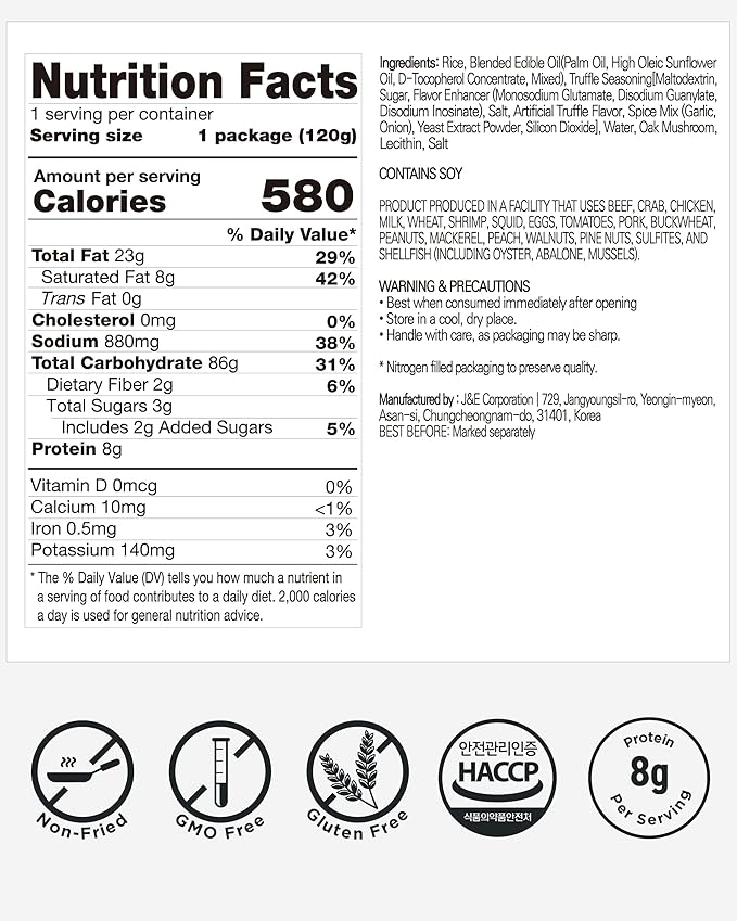 Darda Truffle Salt Rice Chips - Air-Popped Crispy Rice Chip Snacks with Tuffle Flavor, Low-Calorie Ksnack, Non-Fried, Zero Cholesterol, Light & Crunchy Snack Packs (4.23oz)