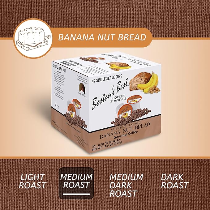 Bostonโs Best - Banana Nut Bread Flavored Delicious Gourmet Coffee Compatible with Keurig Coffee Maker - 42 Count (Pack of 1)