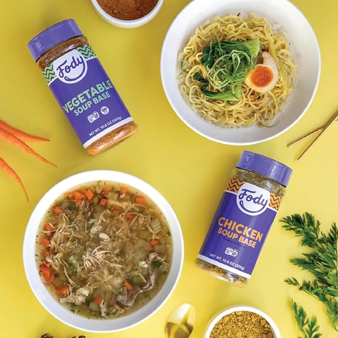 Fody Foods Chicken Soup Base & Seasoning, 10.6 Oz, Ready to Use, Garlic and Onion Free, Low FODMAP Certified, Gut & IBS Friendly, Non-GMO, Gluten Free