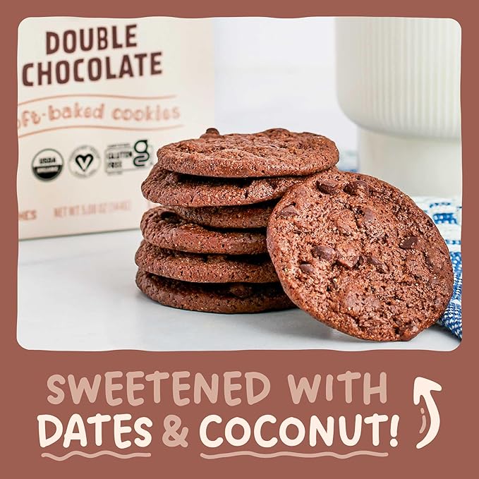 Skout Organic Double Chocolate Soft Baked Cookie (3 Pack) | Soft Baked Cookies | Plant-Based | Vegan | Gluten, Dairy, & Soy Free