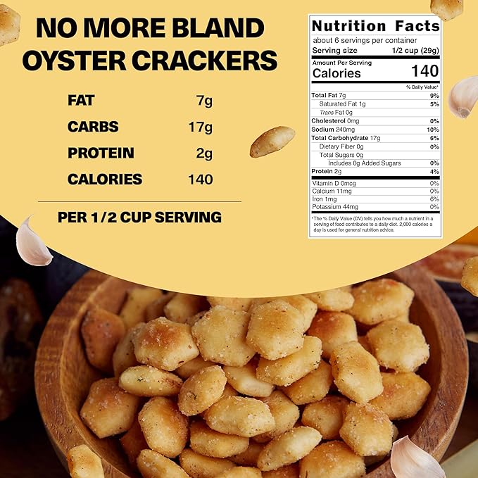 Wicked Minis Soup & Oyster Crackers-Saltine Crackers Salted Flavored Mini Puffed Soup Crackers, Savory Snacking Mix Seasoned Croutons Salad Toppers, Crackers for Chili 6oz(Garlic Parmesan, Pack of 3)