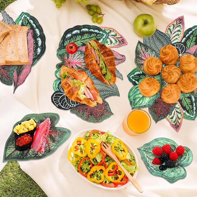 180 Pcs Parchment Paper Leaves, 8.66 in Charcuterie Board Tropical Parchment Paper Leaves Cheese Decorative Parchment for Table Festival Tropical Party Serving